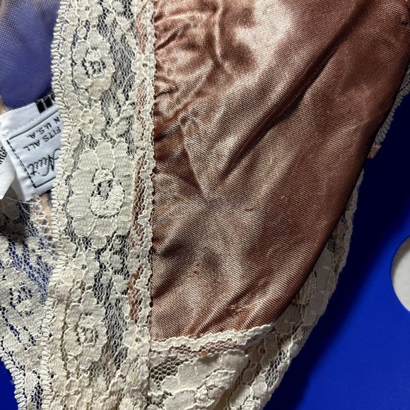 Vintage 80s Lingerie Top Cone Bra Nylon Camisole Neglige A Nuit OS - Picture 10 of 10